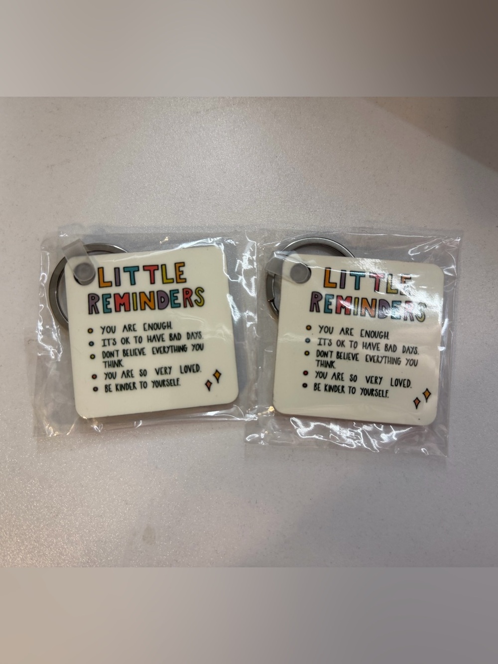 Little Reminders Keychain - Multicolor Text - Picture 3 of 4